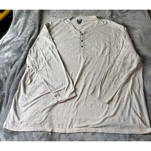 Winston Shirt Mens 5XL Gray Henley Long Sleeve Textured Knit Casual Big & Tall